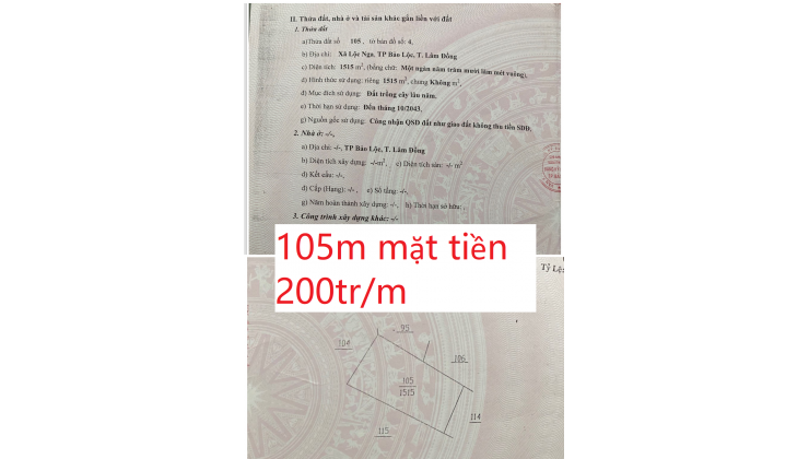 3 miếng đất Lộc Nga- Bảo Lộc - Lâm Đồng (tổng 21 tỷ)